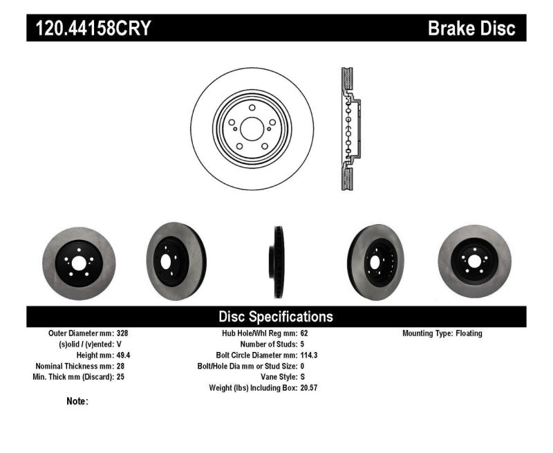 
                      
                        Stoptech 08-18 Toyota Highlander Front Performance Cryo Rotor
                      
                    