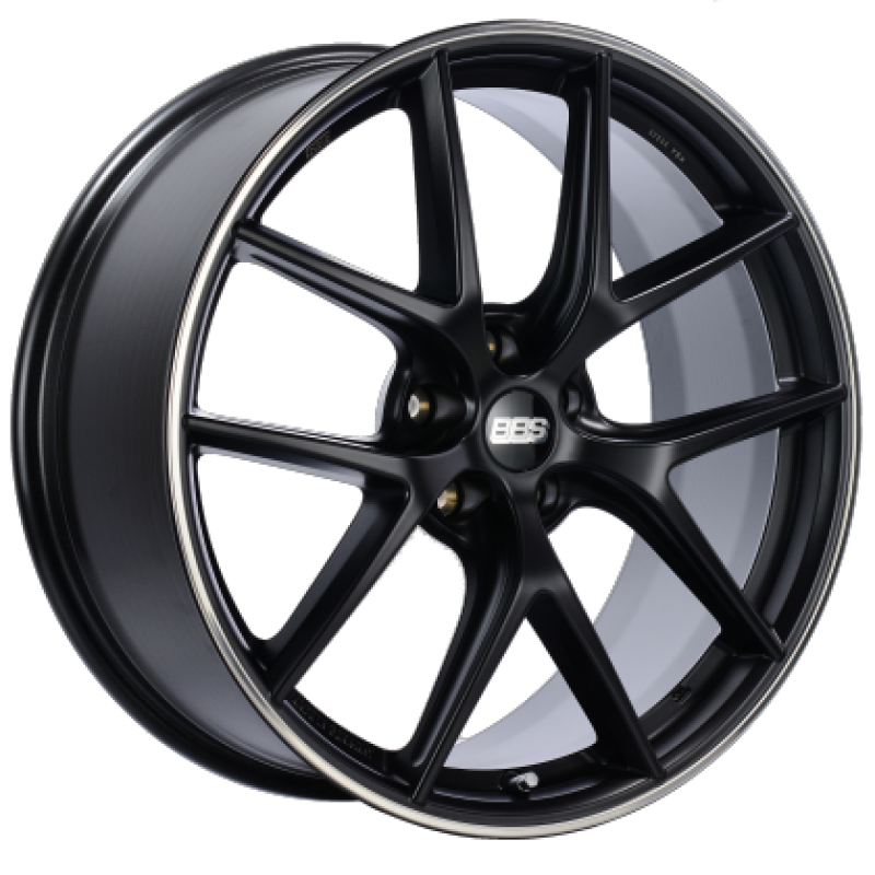 BBS CI-R 19x9 5x120 ET20 Satin Black Polished Rim Protector Wheel -82mm PFS/Clip Required