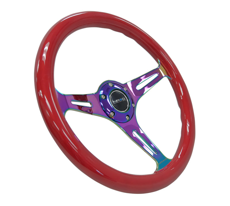 
                      
                        NRG Classic Wood Grain Steering Wheel (350mm) Red Grip w/Neochrome 3-Spoke Center
                      
                    