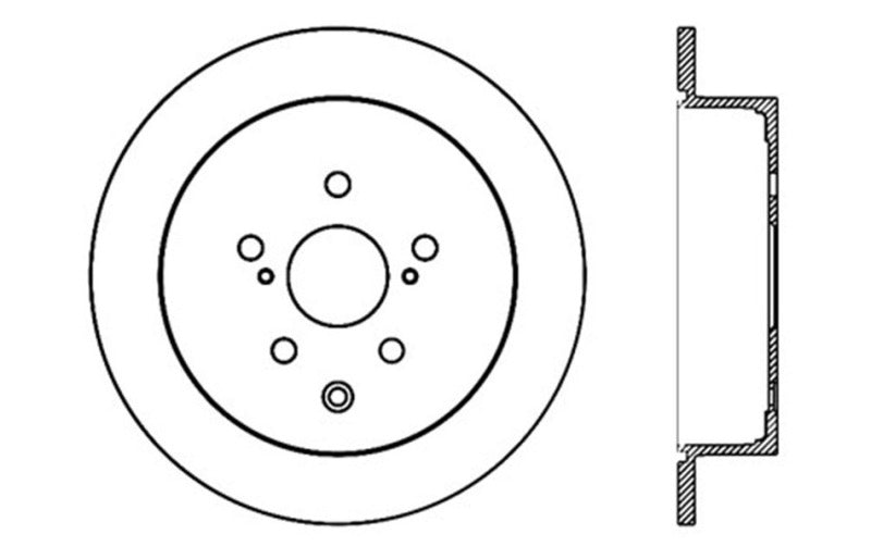 StopTech 14-16 Toyota Highlander Sport Drilled Rear Driver Side Brake Rotor