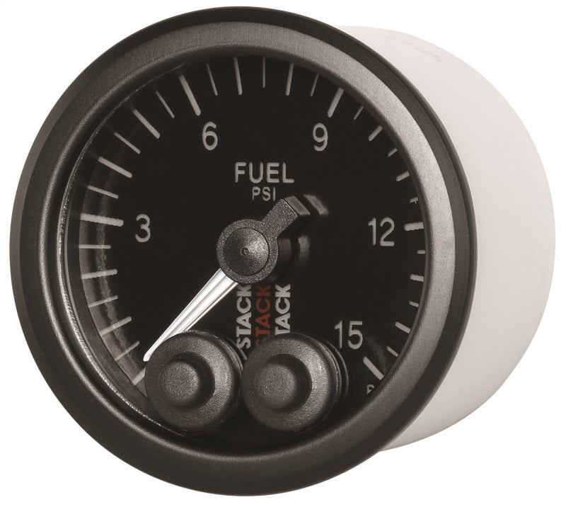 
                      
                        Autometer Stack 52mm 0-15 PSI 1/8in NPTF Male Pro-Control Fuel Pressure Gauge - Black
                      
                    