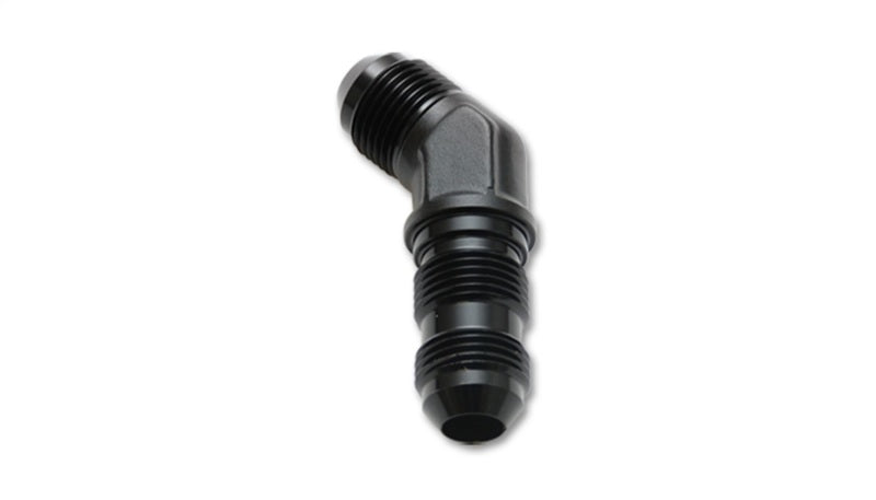 Vibrant -16AN Bulkhead Adapter 45 Deg Elbow Fitting - Anodized Black