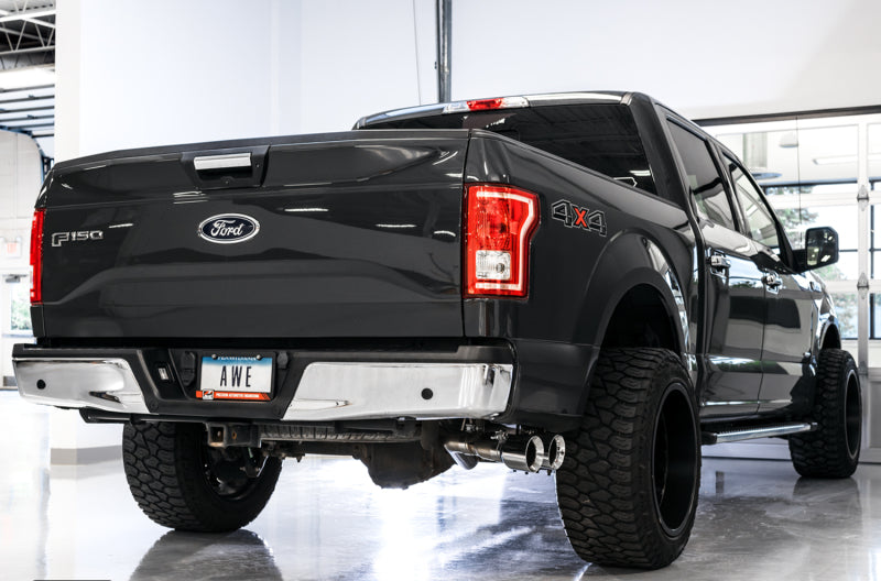 
                      
                        AWE Tuning 2015+ Ford F-150 0FG Single Exit Performance Exhaust System w/4.5in Chrome Silver Tips
                      
                    