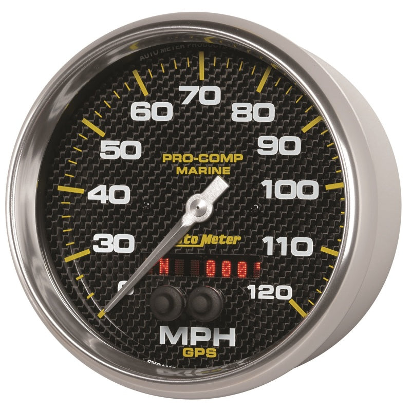 Autometer Marine Carbon Fiber 5in 120mph GPS Speedometer