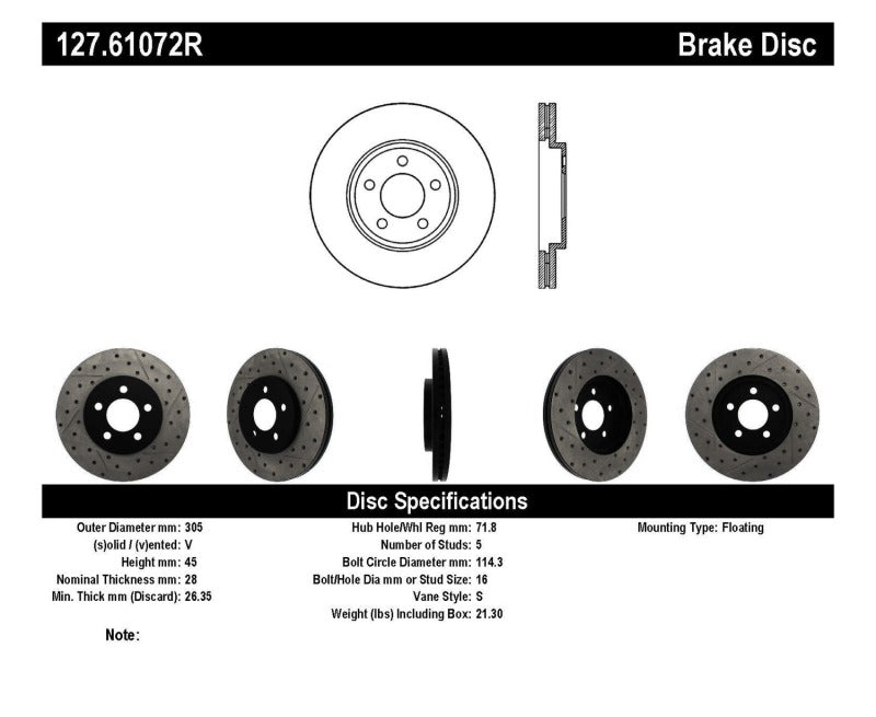 
                      
                        StopTech 03-09 Lincoln Town Car / 03-09 Mercury Grand Marquis Front Right Slotted & Drilled Rotor
                      
                    