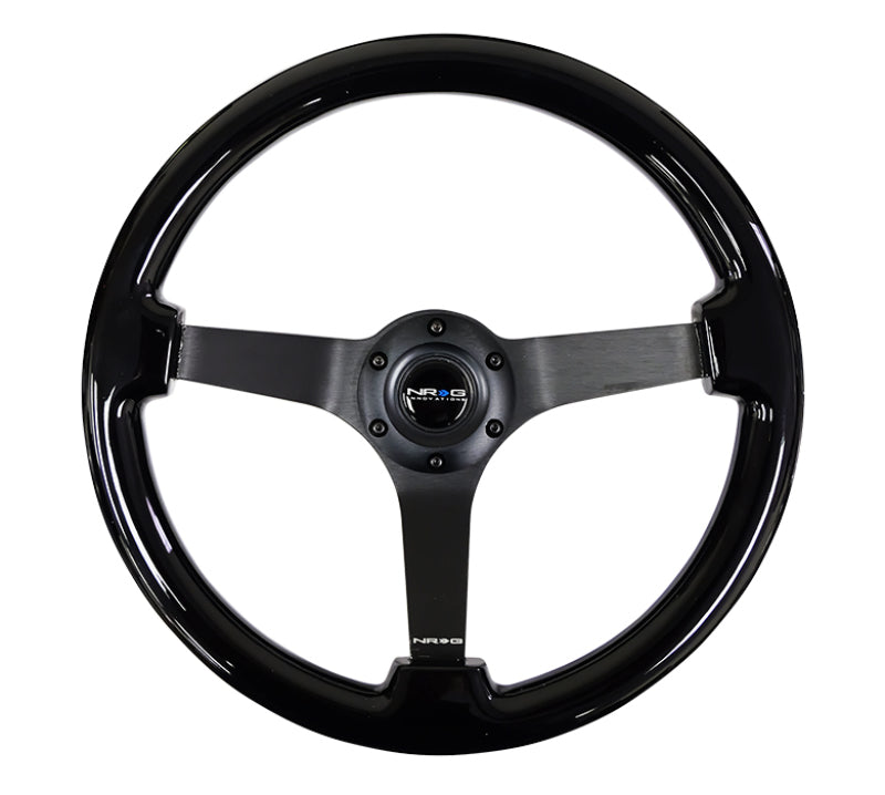 
                      
                        NRG Reinforced Steering Wheel (350mm / 3in. Deep) Black w/Black Chrome Solid 3-Spoke Center
                      
                    