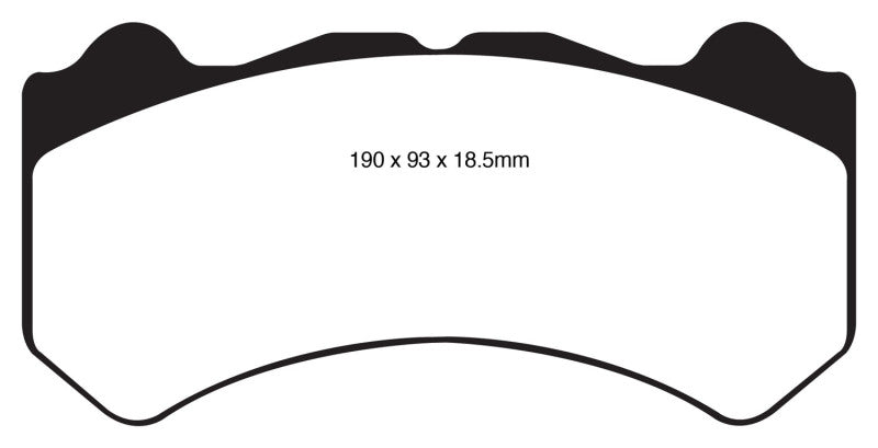 EBC 08-11 Nissan GT-R (R35) 3.8 Twin Turbo (żeliwne tarcze) Klocki hamulcowe przednie Yellowstuff