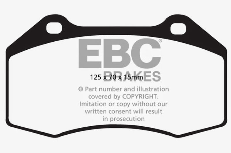 
                      
                        EBC 14+ Alfa Romeo 4C 1.75 Turbo Yellowstuff Front Brake Pads
                      
                    