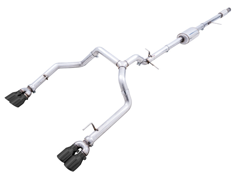 AWE Tuning 4. Generation GM 1500 5,3 l 0FG Catback Split Rear Exit (mit Stoßfängerausschnitten) – Quad Diamond Tips