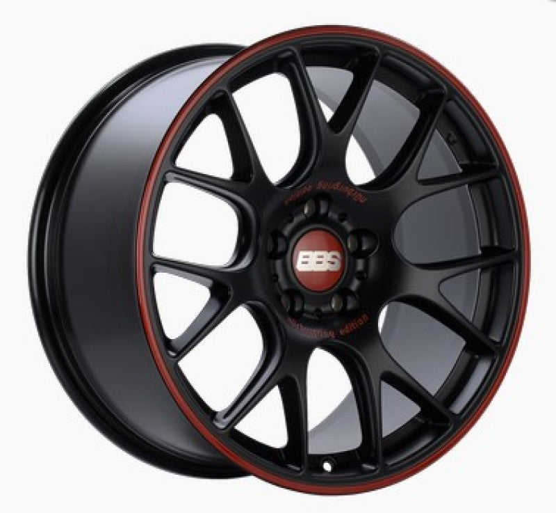 BBS CH-R Nurburgring Edition 19x9.5 5x120 ET35 Satin Black/Red Lip Wheel - 82mm PFS/Clip Req.