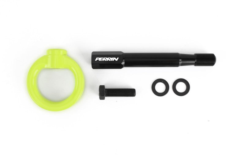 PERRIN 08–14 Subaru WRX/STI Schrägheck-Abschlepphaken-Set (hinten) – Neongelb