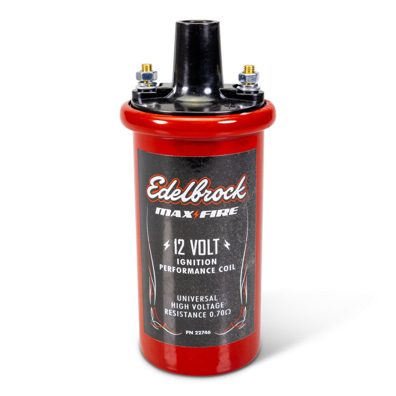 Edelbrock Ignition Coil - Electric Oil Filled - .70 PR Red w/ Black Top