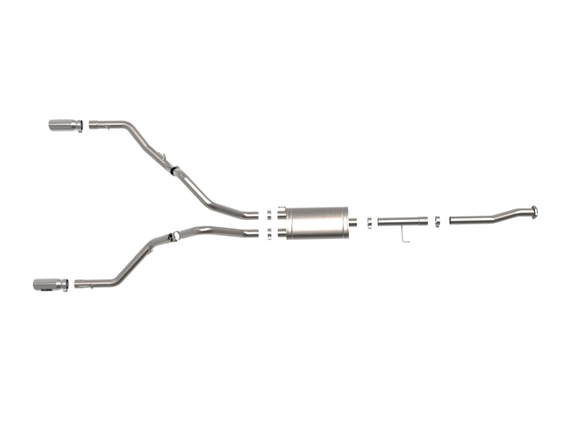 aFe Vulcan Series 3 cale 304SS Cat-Back z polerowanymi końcówkami 15-20 Ford F-150 V6 2.7L/35L(tt) / V8 5.0L