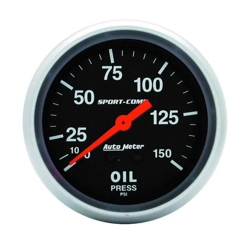 AutoMeter Gauge Oil Pressure 2-5/8in. 150PSI Mechanical Sport-Comp