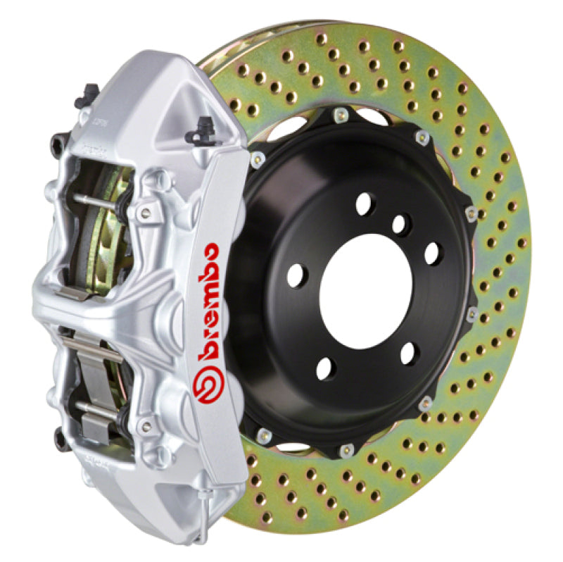 Brembo 06-13 Corvette Z06 Excl CC Brakes Front GT BBK 6 Piston Cast 380x32 2pc Rotor Drilled-Silver