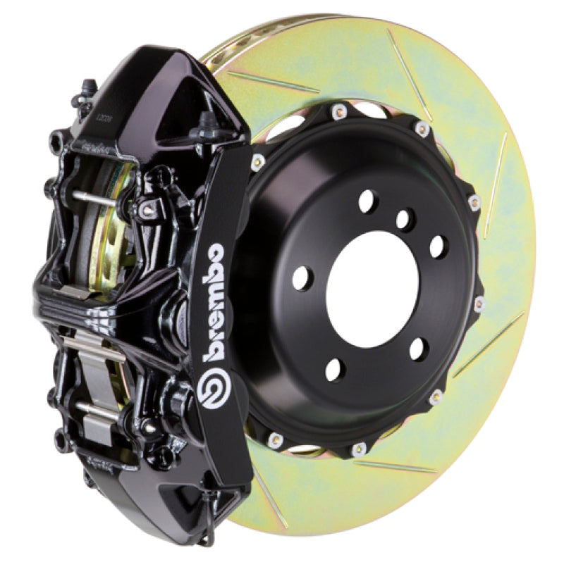 Brembo 00-02 S4/02-05 A4/06-08 A4 Vorne GT BBK 6 Kolben Guss 355x32 2pc Rotor Schlitz Typ1-Schwarz