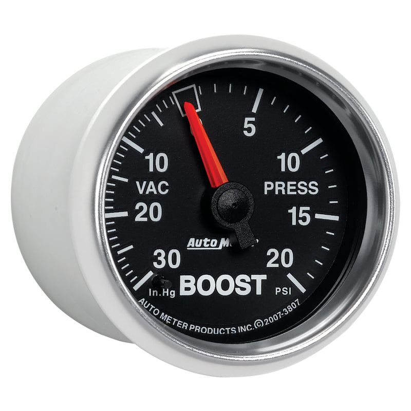 
                      
                        Autometer GS 52mm 30 in Hg/20 psi Mechanical Vacuum/Boost Gauge
                      
                    