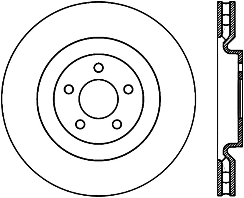 StopTech Power Slot Cryo 07-08 Ford Mustang Shelby Front Right Slotted Rotor