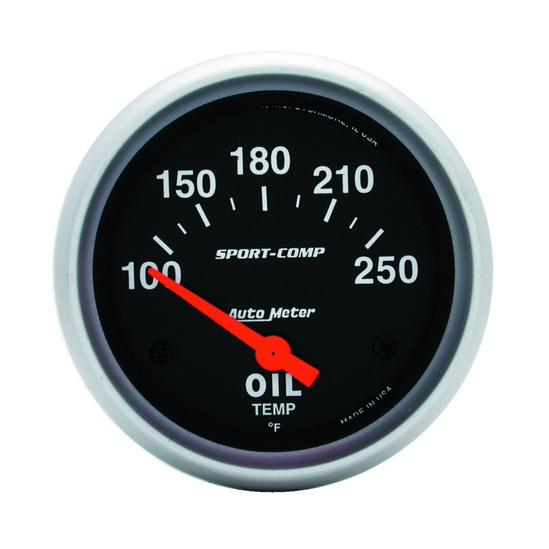 AutoMeter Gauge Oil Temp 2-5/8in. 100-250 Deg. F Electric Sport-Comp