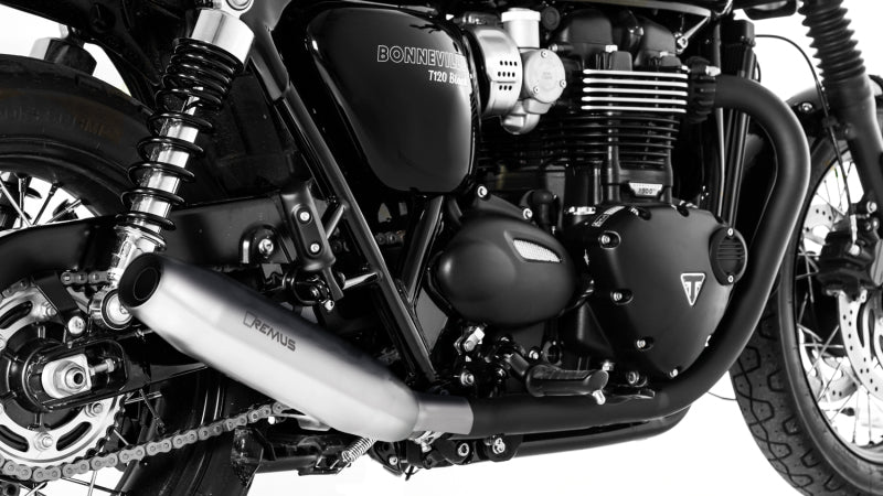 Remus 2016 Triumph Bonneville T120/T120 Black (Euro 4) Tapered Chrome Slip On - Left Side