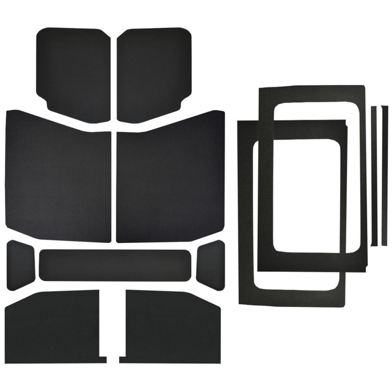 
                      
                        DEI 18-23 Jeep Wrangler JL 4-Door Boom Mat Complete Headliner Kit - 13 Piece - Black Leather Look
                      
                    