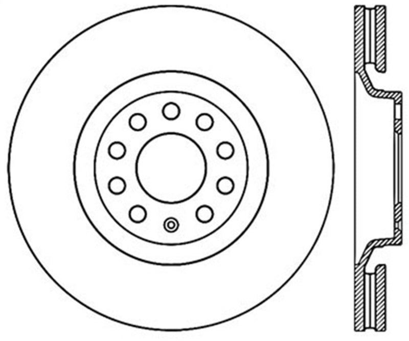 StopTech 01-09 Audi A4 Sport Slotted & Drilled Front Right Cryo Rotor