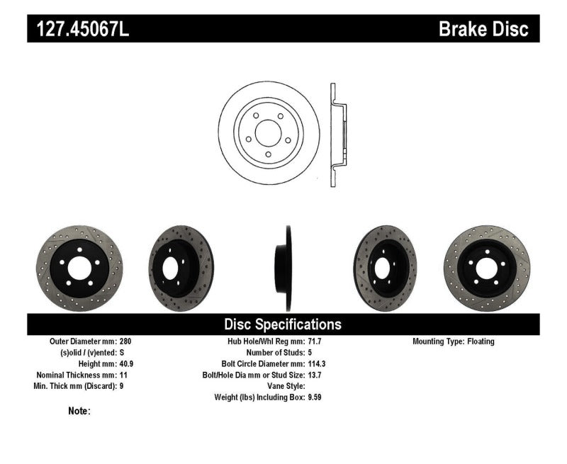 
                      
                        StopTech 04-10 Mazda3 Slotted & Drilled Left Rear Rotor
                      
                    