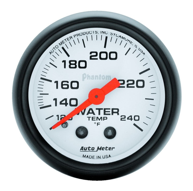 Autometer Phantom 52mm 120-240 Deg F Mechanical Water Temp Gauge