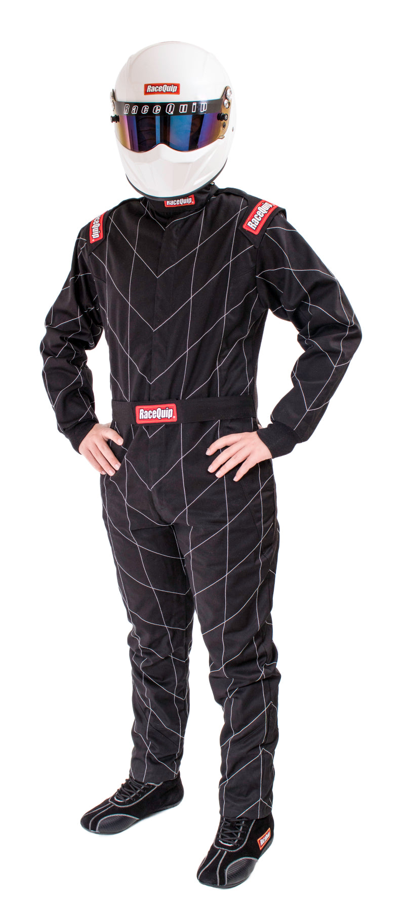 RaceQuip Black Chevron-1 Suit - SFI-1 3XL