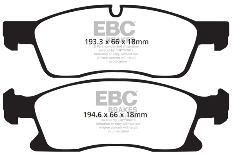 
                      
                        EBC 11+ Dodge Durango 3.6 Yellowstuff Front Brake Pads
                      
                    