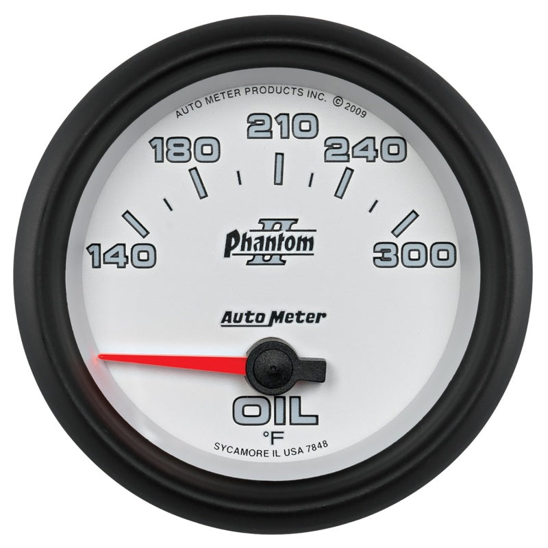 Autometer Phantom II 2 5/8in 140-300 Degree F Short Sweep Electronic Oil Temperature Gauge