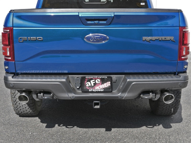 aFe MACHForce-XP 3in do 3-1/2in 304 SS Cat-Back Układ Wydechowy z Polerowanymi Końcówkami 17-18 Ford F-150 Raptor 3.5L