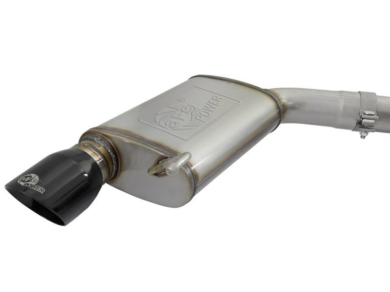Układ wydechowy aFe MACHForce XP 3 cale 304 SS Głośny dźwięk Cat-Back z czarnymi końcówkami do Ford Mustang V6-3.7L/V8-5.0L (2015-2017)