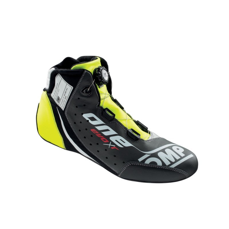 OMP One Evo X R Shoes Black/Silver/Fluorescent Yellow - Size 42 (Fia 8856-2018)