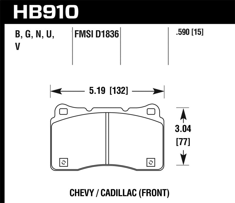 Hawk 15-16 Cadillac XTS / Chevrolet Corvette DTC-60 Front Brake Pads