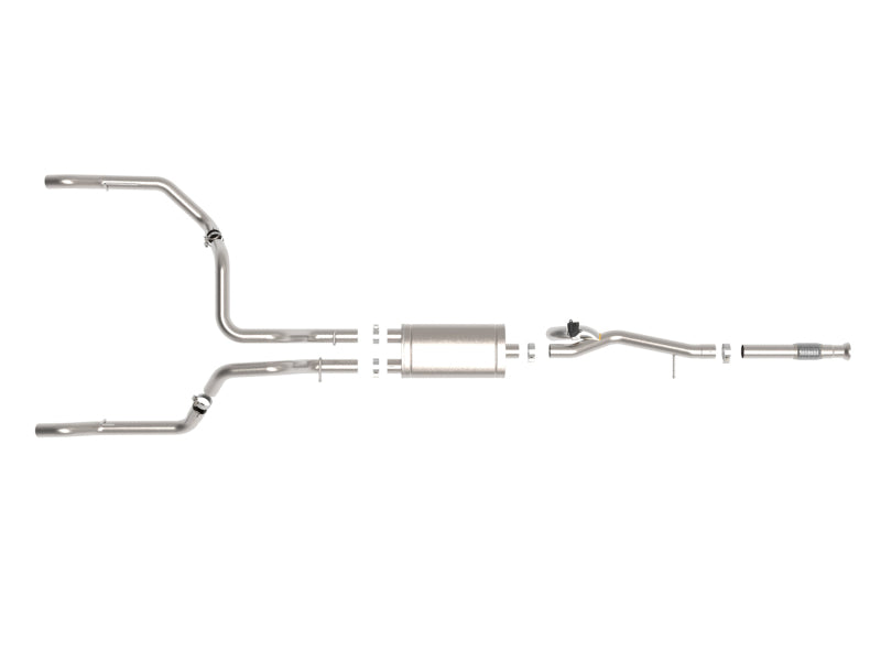 Układ wydechowy aFe Gemini XV 3in 304 SS Cat-Back z wycięciem 19-21 GM Silverado/Sierra 1500 V8
