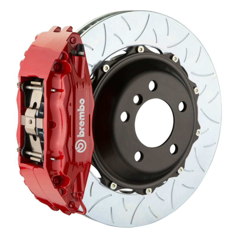 Brembo 03-06 G35 Sedan/03-08 350Z Front GT BBK 4 Piston Cast 2pc 355x32 2pc Rotor Slotted Type3-Red