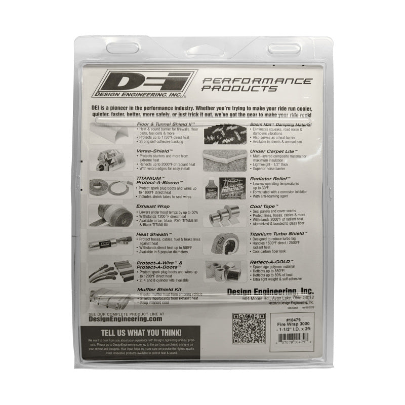 
                      
                        DEI Fire Wrap 3000 1-1/2in I.D. x 2ft
                      
                    