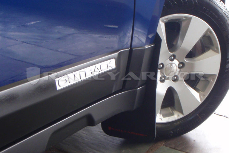 Rally Armor 10-14 Subaru Outback Schwarzer UR-Schmutzfänger mit rotem Logo