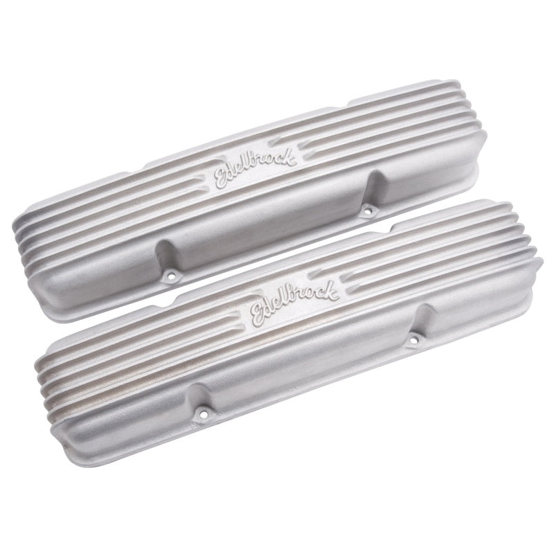 Edelbrock Ventildeckel Classic Series Chevrolet 1959-1986 262-400 CI V8 ohne Entlüftungslöcher, Satin