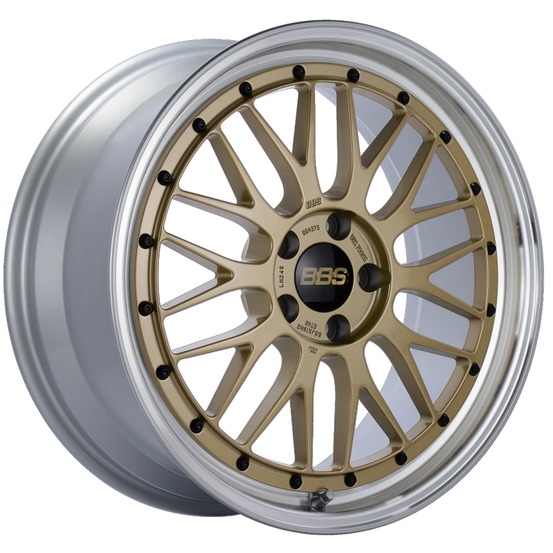 BBS LM 19x8.5 5x112 ET48 Gold Center Diamond Cut Lip Wheel -82mm PFS/Clip Required