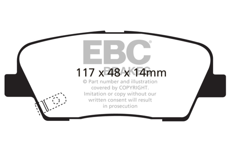 
                      
                        EBC 11+ Hyundai Equus 4.6 Redstuff Rear Brake Pads
                      
                    