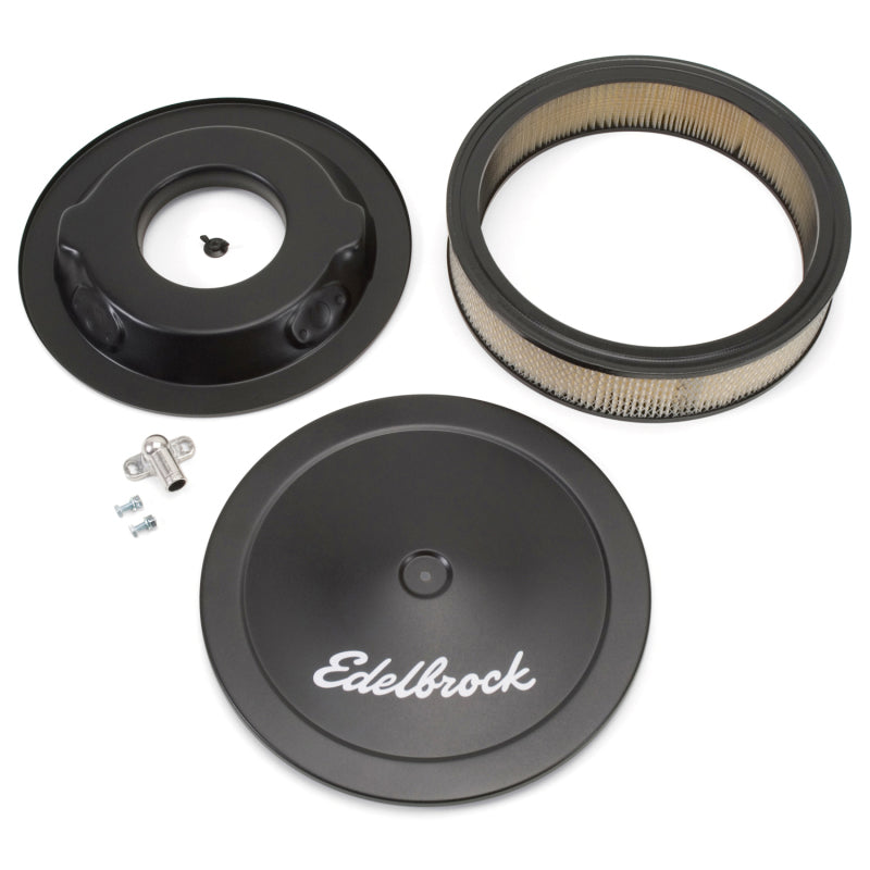 
                      
                        Edelbrock Air Cleaner Pro-Flo Series Round Steel Top Paper Element 14In Dia X 3 75In Dropped Base
                      
                    