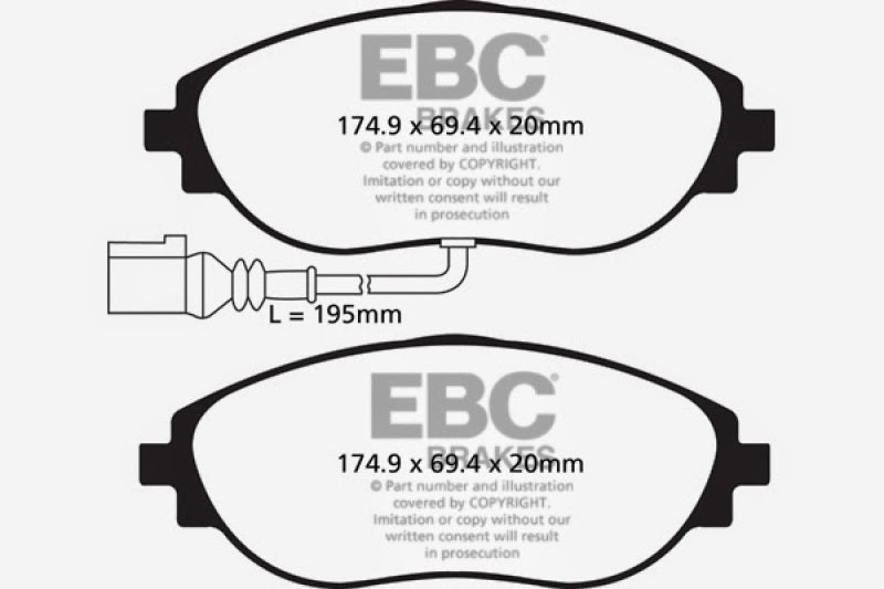 
                      
                        EBC 12+ Volkswagen CC 3.6 Greenstuff Front Brake Pads
                      
                    