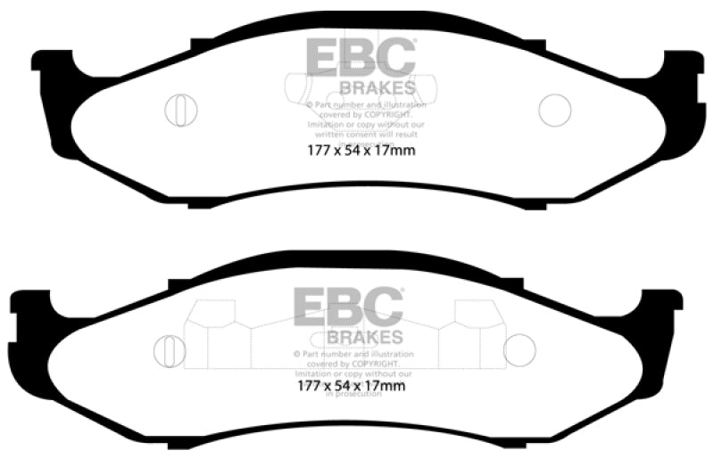 
                      
                        EBC 97-99 Jeep Cherokee 2.5 82mm High Rotors Yellowstuff Front Brake Pads
                      
                    