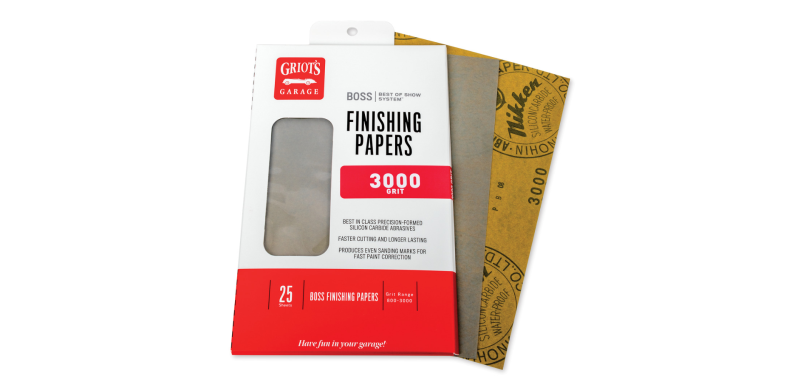 Griots Garage BOSS Finishing Papers – 3000 g – 5,5 Zoll x 9 Zoll (25 Blatt)