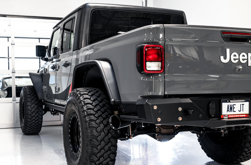 AWE Tuning 20-21 Jeep Gladiator JT 3.6L Tread Edition Cat-Back Single Side Exhaust - Diamond Blk Ti