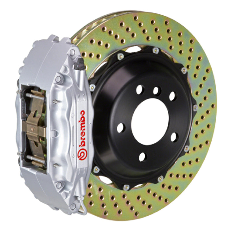 Brembo 12-16 98ster Front GT BBK 6 Piston Cast 355x32 2pc Rotor Drilled-Silver