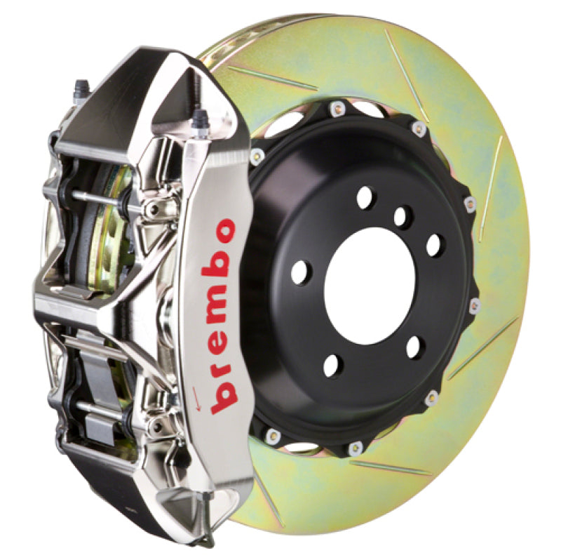 Brembo 95-98 993 C2/C4/C4S/Turbo Fr GTR BBK 6 Pist Billet 355x32 2pc Rotor Slotted Type1 - Nickel