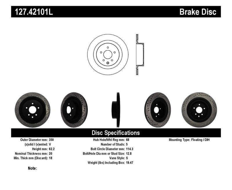 
                      
                        StopTech Infiniti G37 / Nissan 370Z SportStop Slotted & Drilled Rear Left Rotor
                      
                    